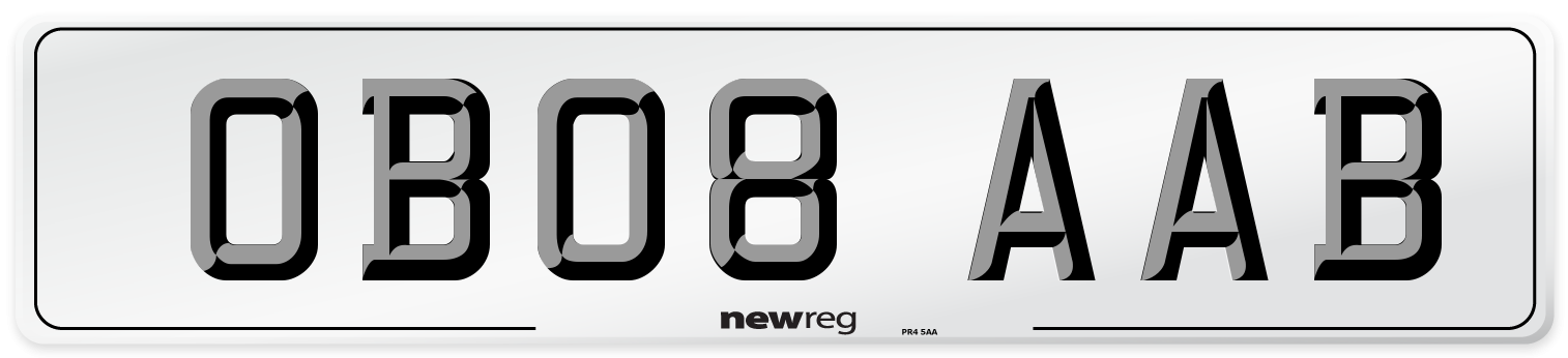 OB08 AAB Number Plate from New Reg